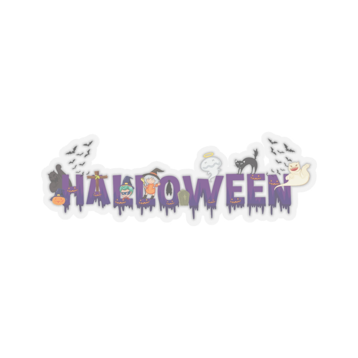 Kiss-Cut Stickers - Holloween word