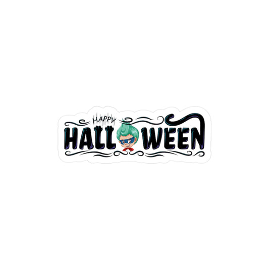 Halloween Kiss-Cut Vinyl Decals – Happy halloween by super kiddo Printify