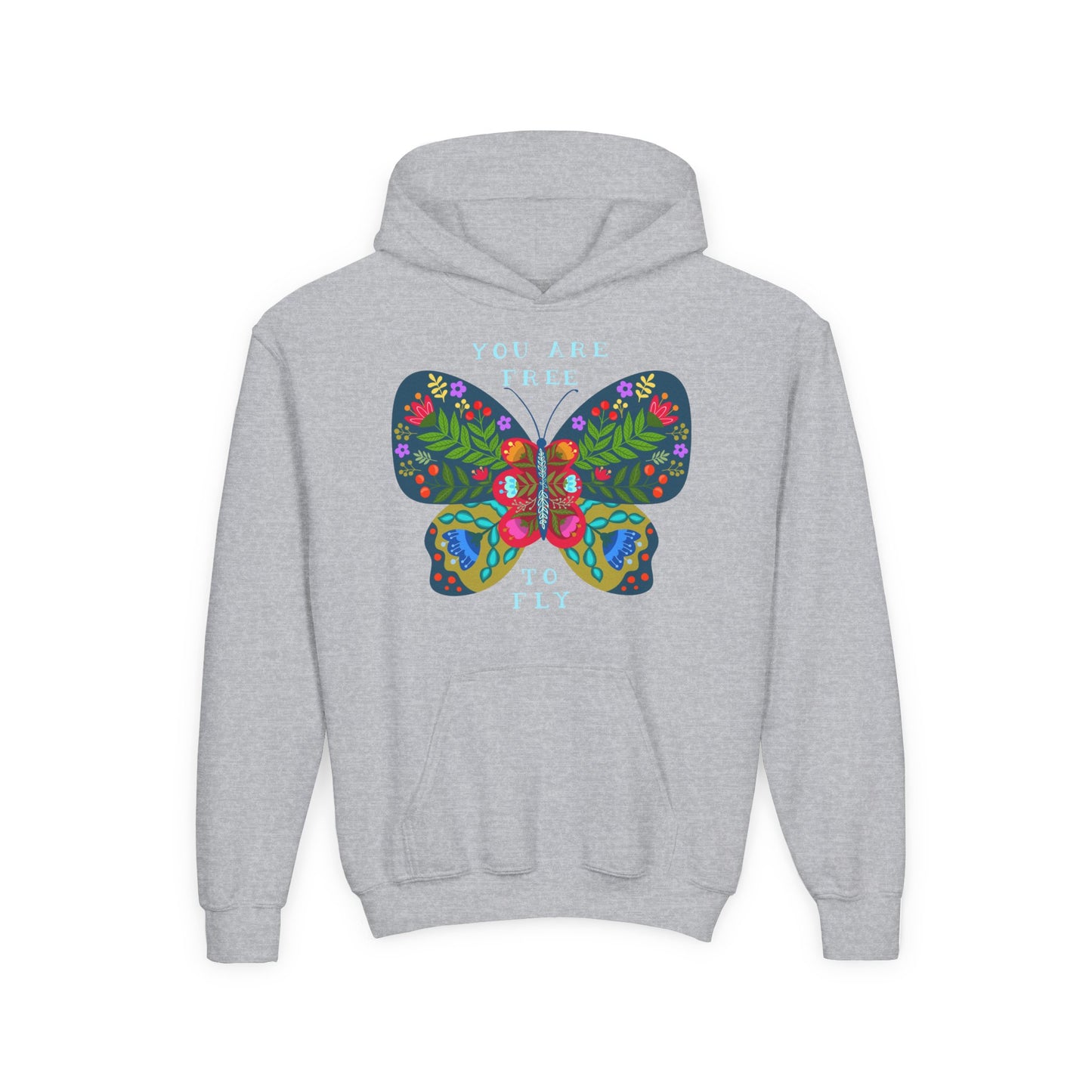 Youth Heavy Blend Hooded Sweatshirt - You are free to fly