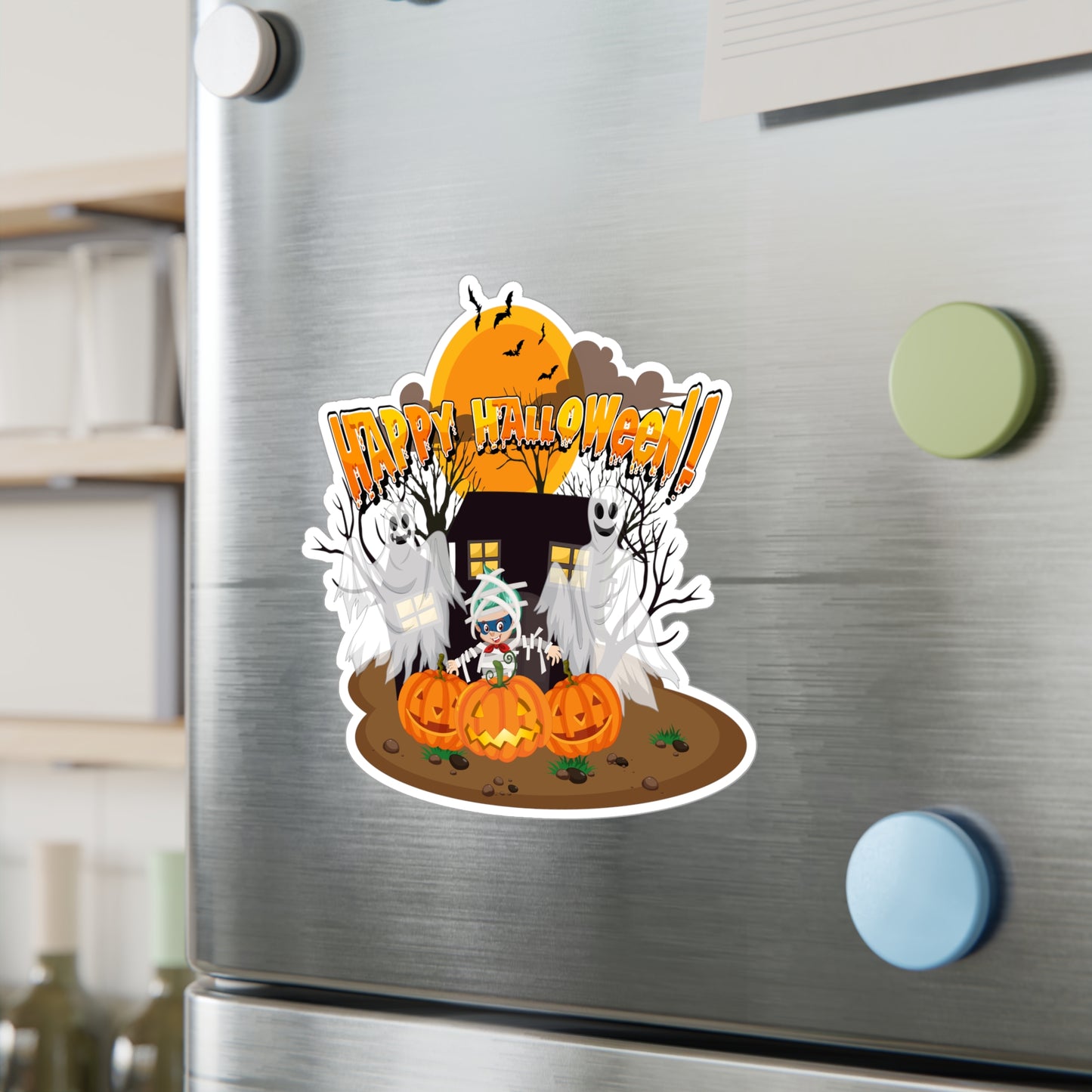 Halloween Kiss-Cut Vinyl Decals – Super kiddo with ghost