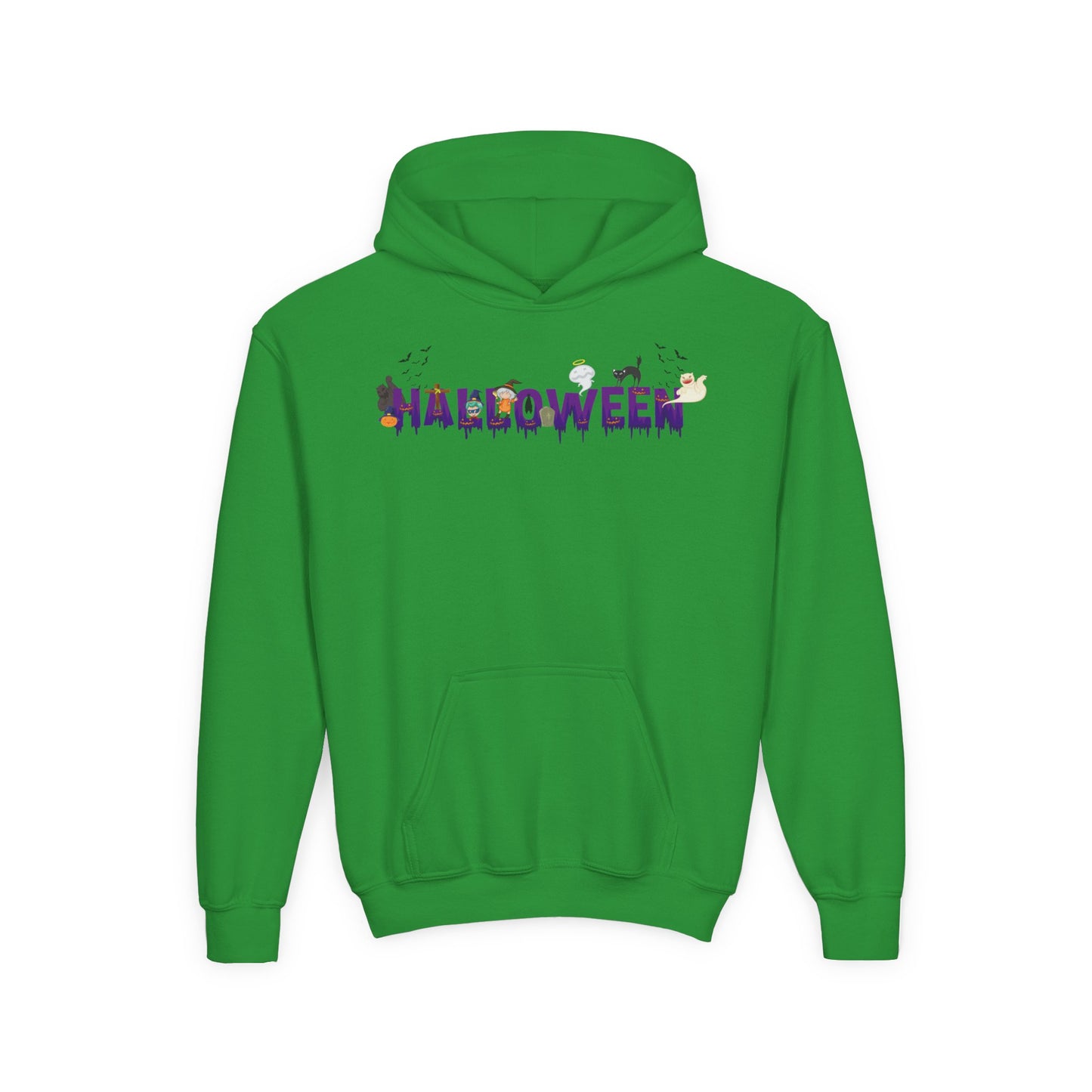 Youth Heavy Blend Hooded Sweatshirt - Holloween word