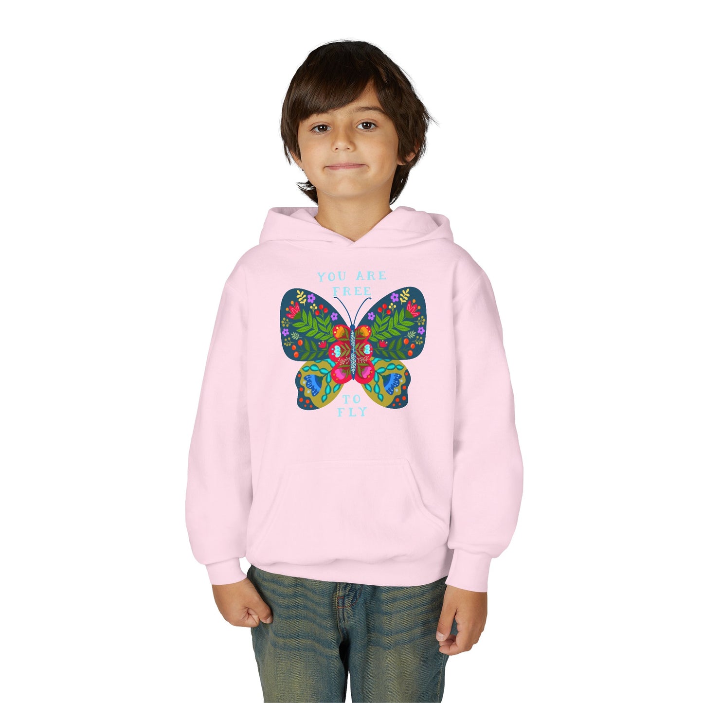 Youth Heavy Blend Hooded Sweatshirt - You are free to fly