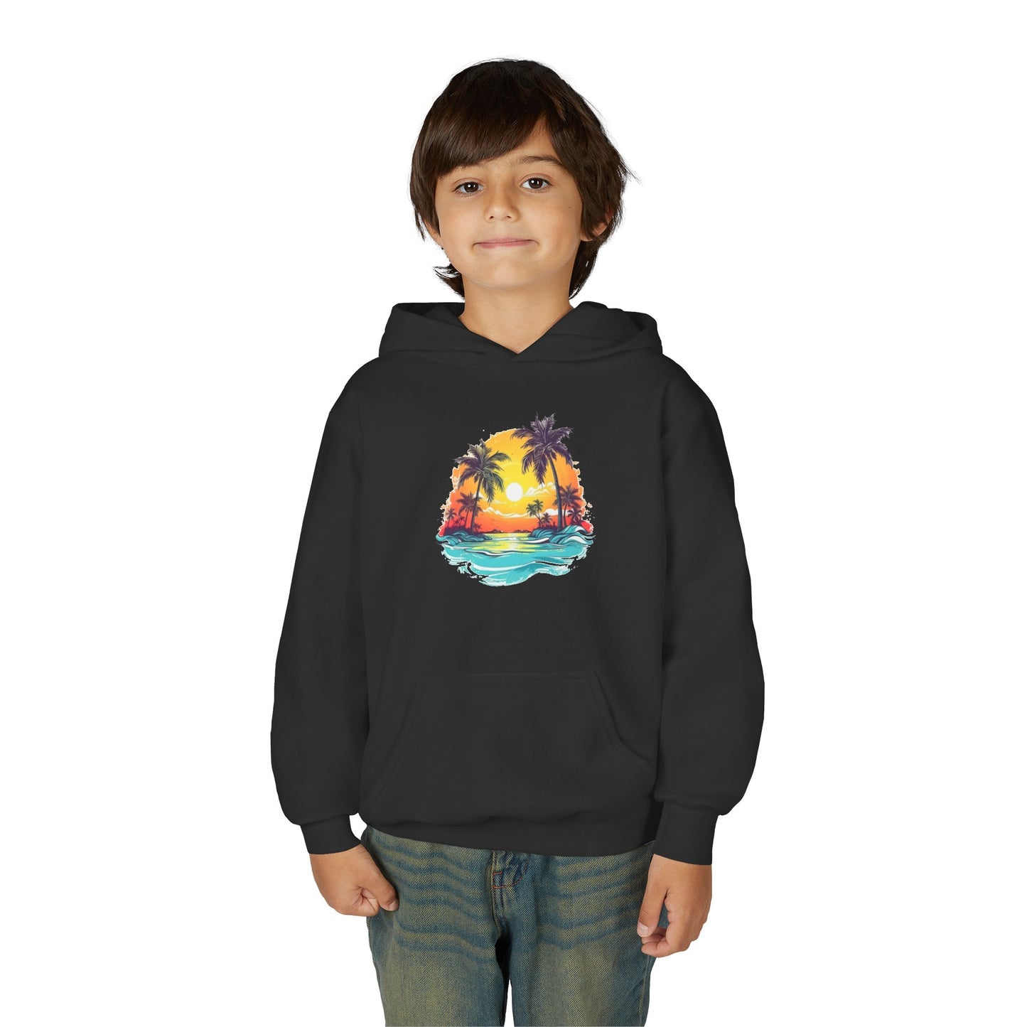 Youth Heavy Blend Hooded Sweatshirt - Summer tropical
