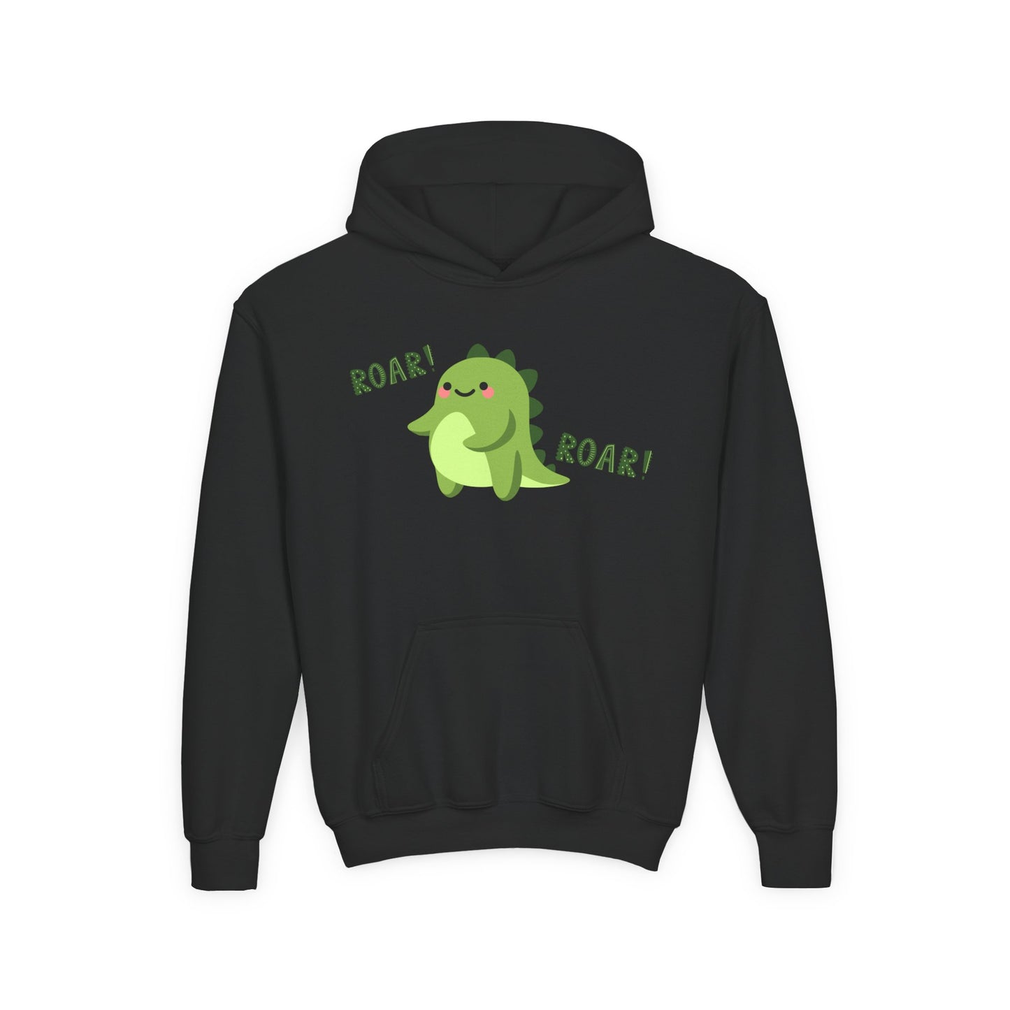 Youth Heavy Blend Hooded Sweatshirt - Cute Dinosaur Roar