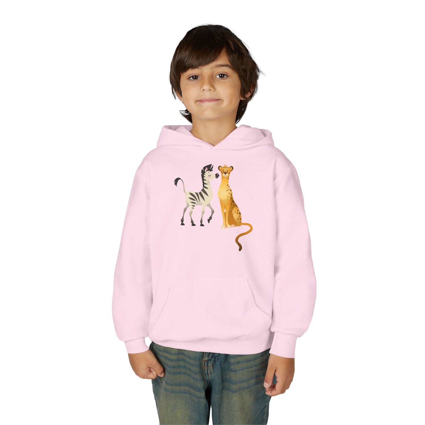 Youth Heavy Blend Hooded Sweatshirt - The zebra and tiger