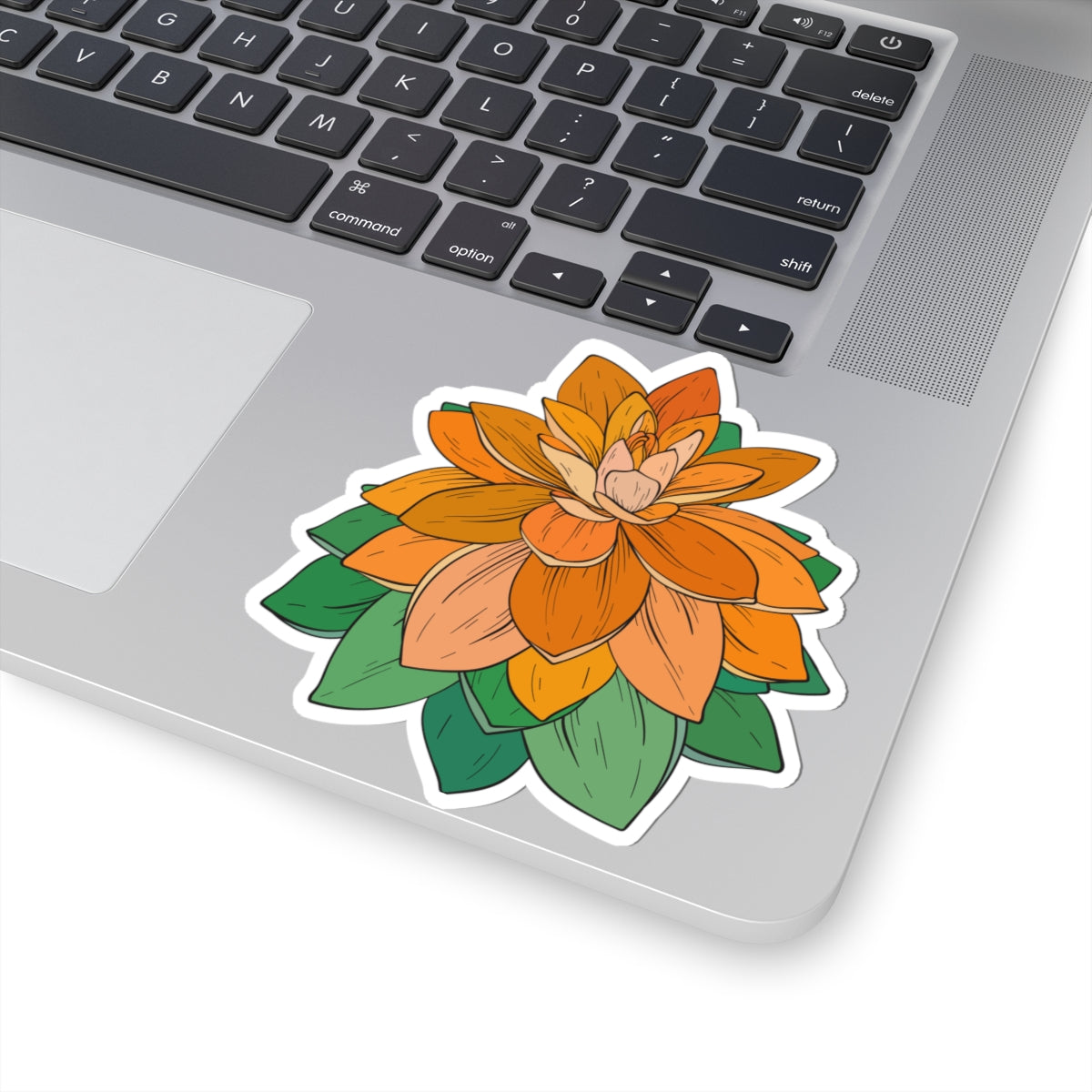 Kiss-Cut Vinyl Decals - Orange flower