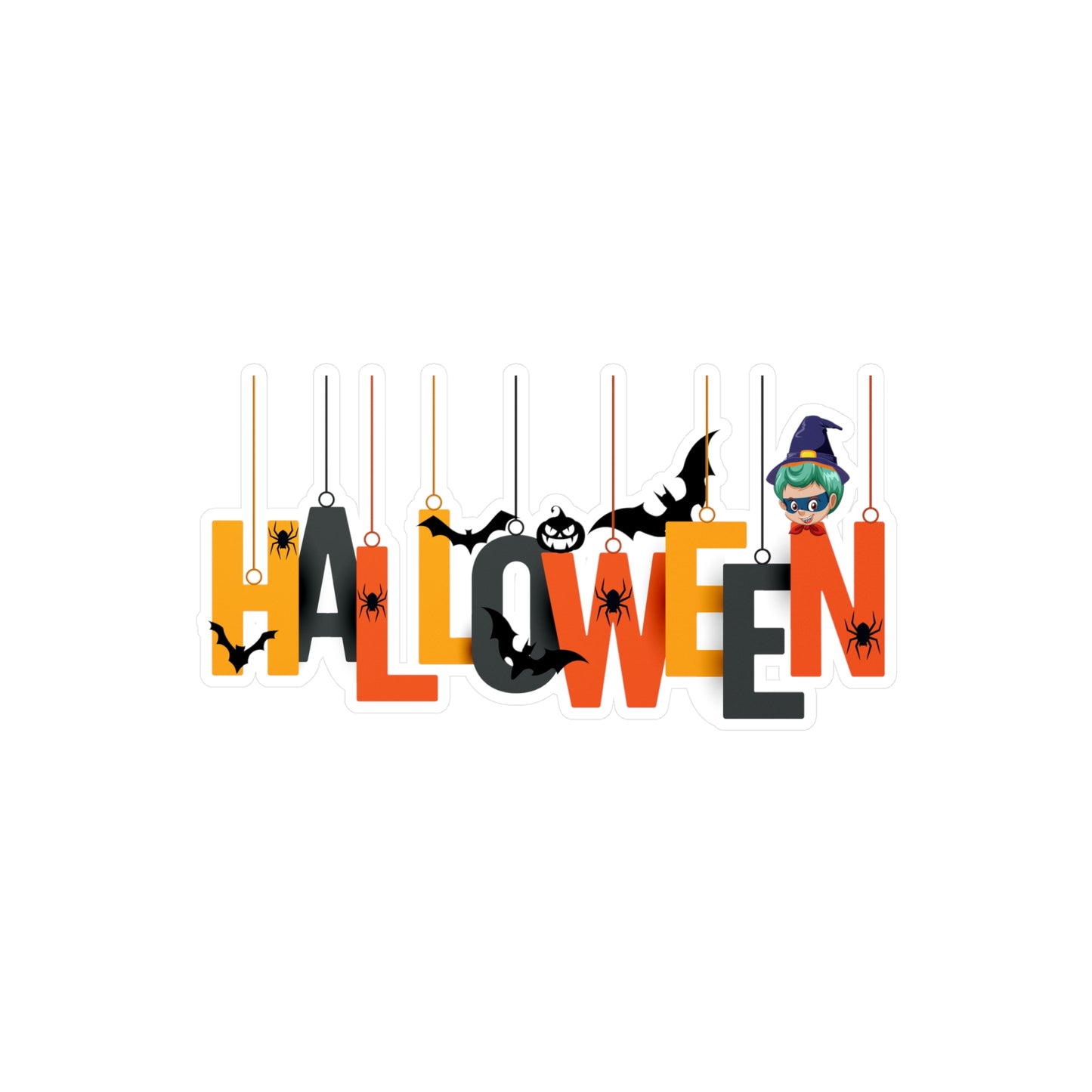 Halloween Kiss-Cut Vinyl Decals – Holloween hanging letters