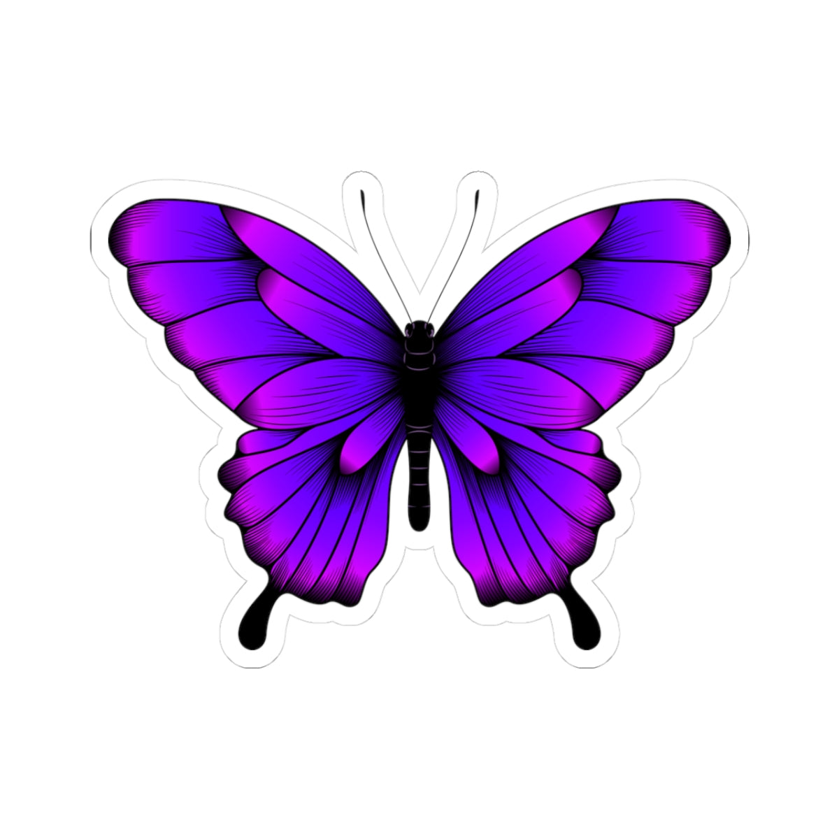 Kiss-Cut Vinyl Decals - Tropical purple butterfly