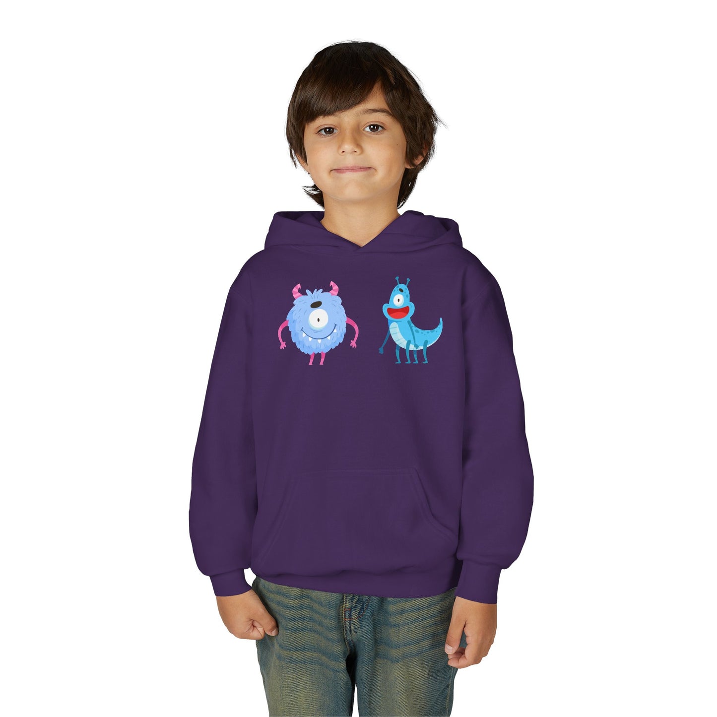 Youth Heavy Blend Hooded Sweatshirt -  One eyed monster
