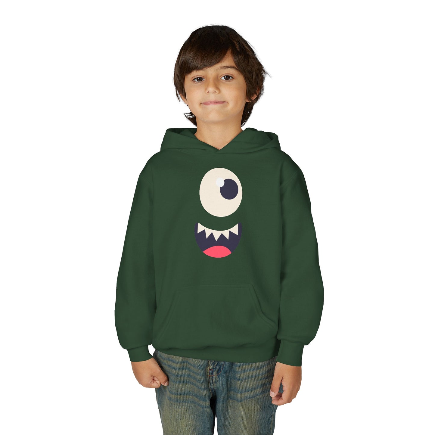 Youth Heavy Blend Hooded Sweatshirt - Monsters face