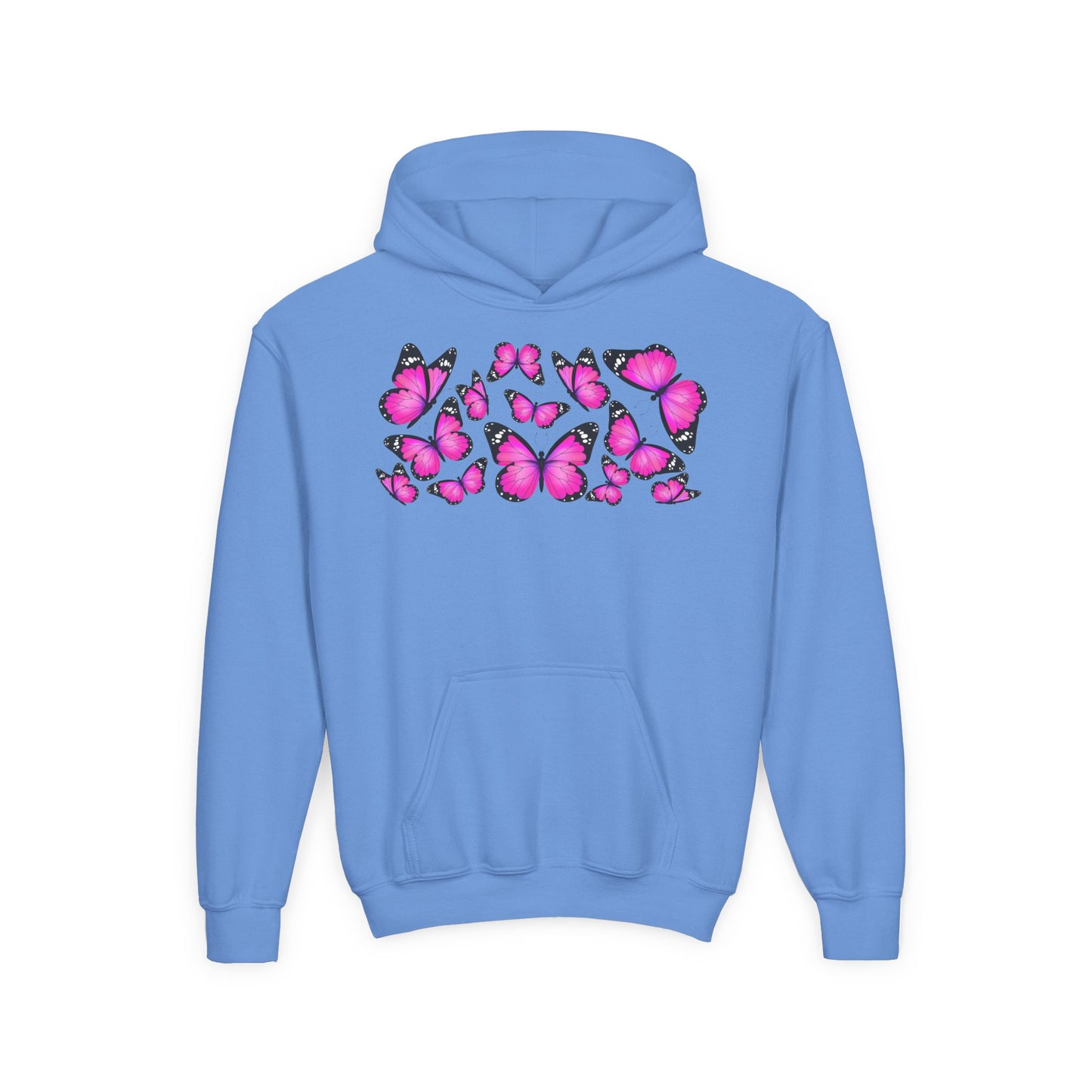 Youth Heavy Blend Hooded Sweatshirt -  Beautiful purple monarch