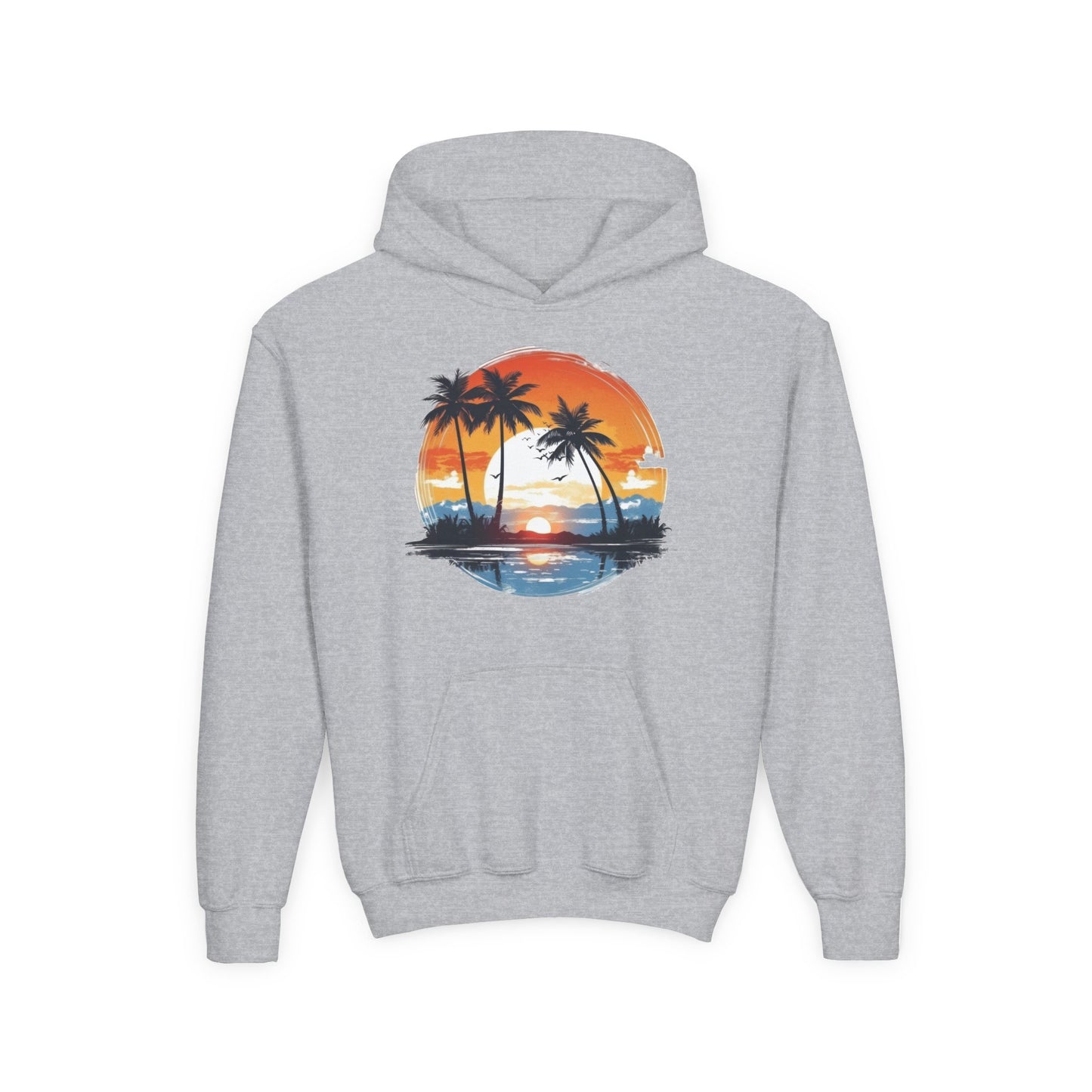 Youth Heavy Blend Hooded Sweatshirt - Tropical Sunset Beachwear