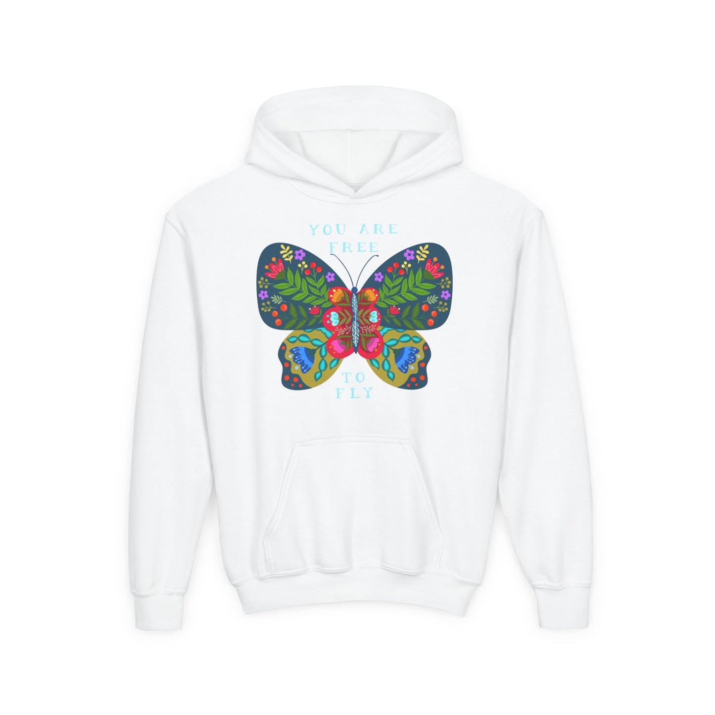 Youth Heavy Blend Hooded Sweatshirt - You are free to fly