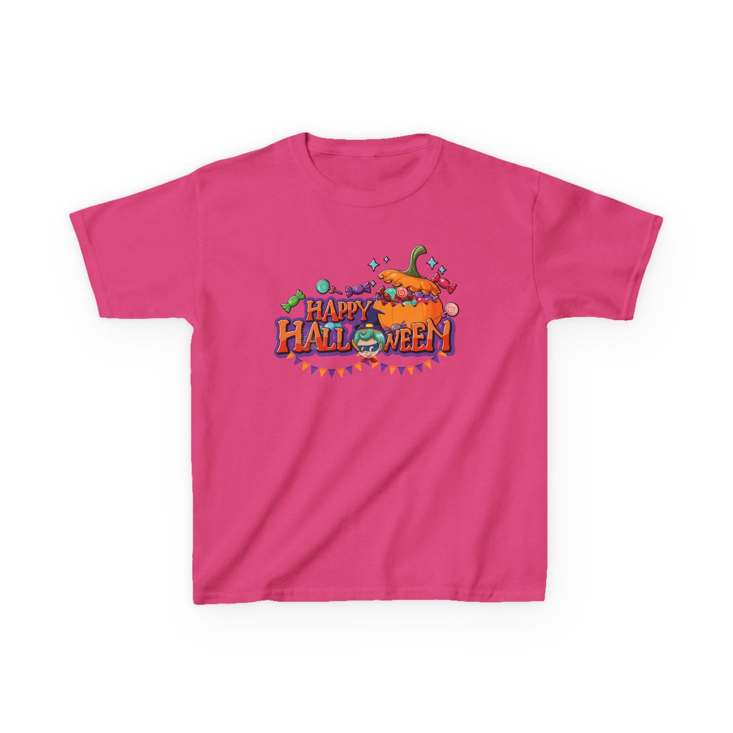 Kids Heavy Cotton™ Tee - Happy halloween banner