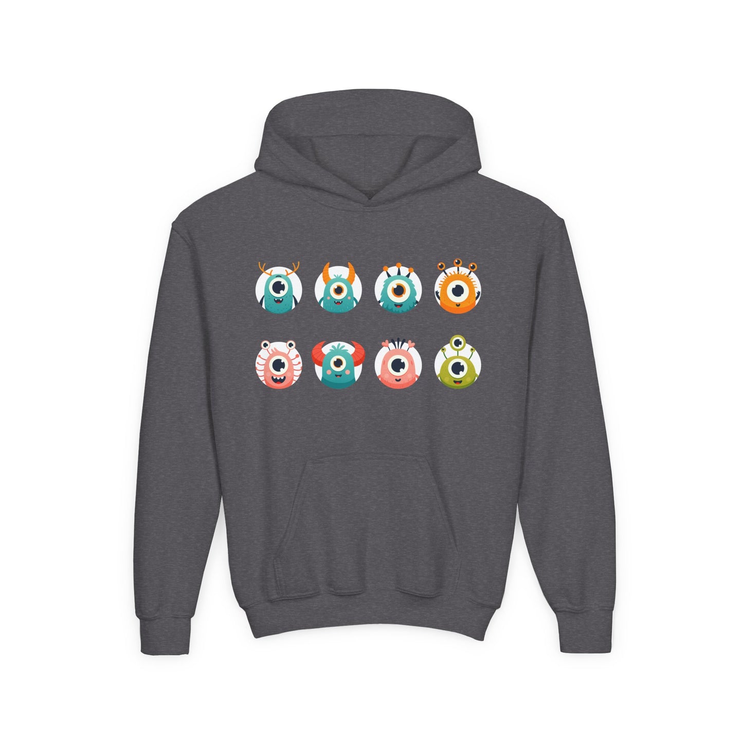 Youth Heavy Blend Hooded Sweatshirt - One eye monsters
