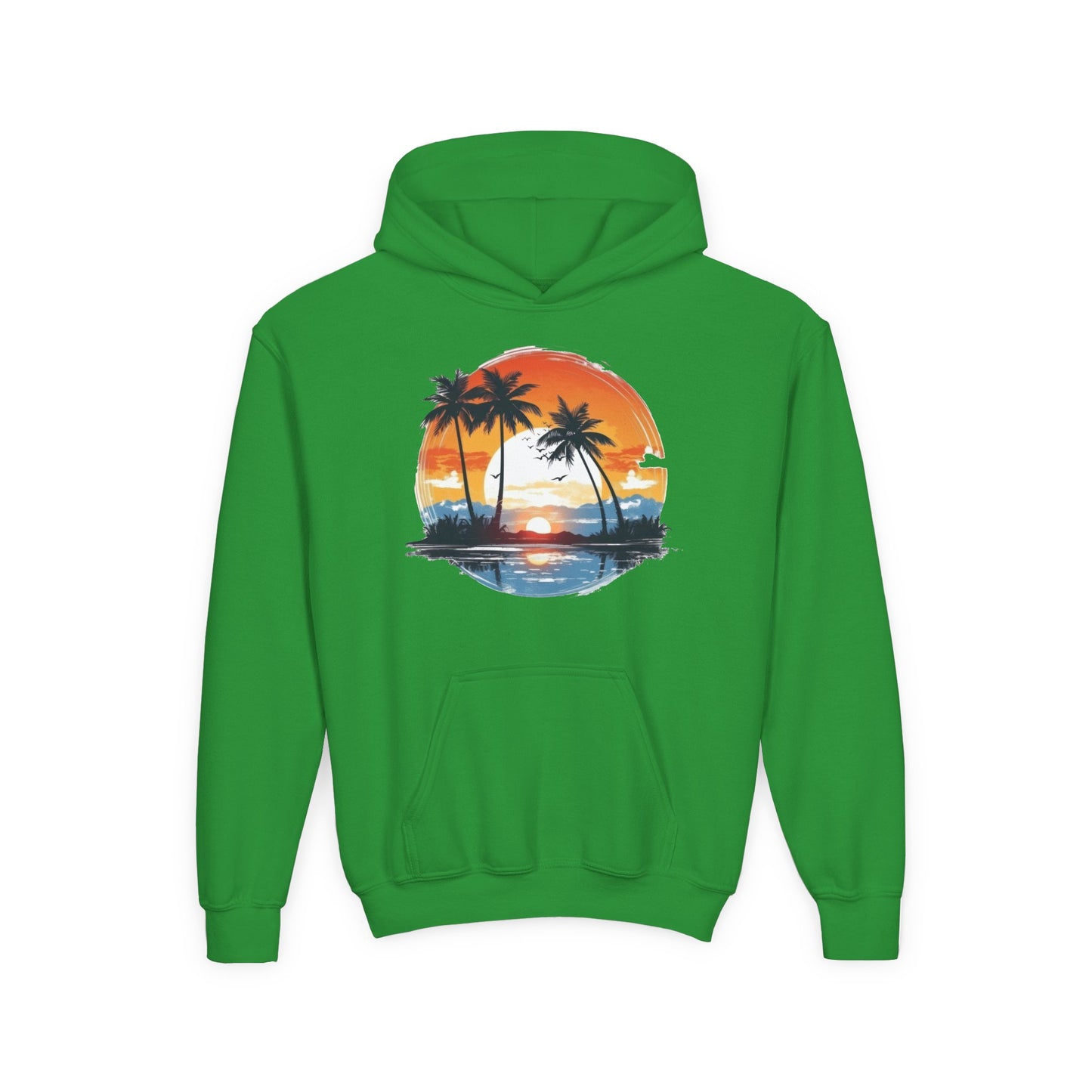 Youth Heavy Blend Hooded Sweatshirt - Tropical Sunset Beachwear
