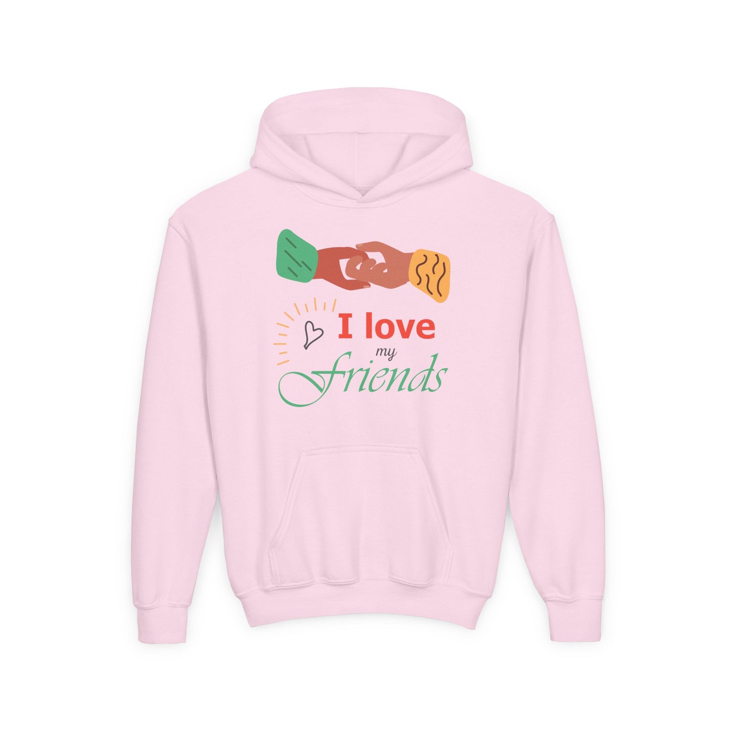 Youth Heavy Blend Hooded Sweatshirt - I love my friends