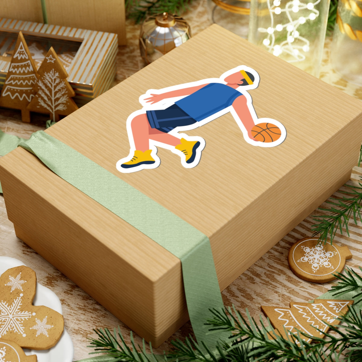 Kiss-Cut Stickers - Basketball in action