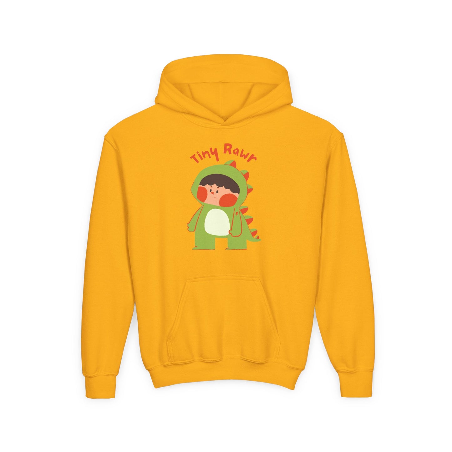 Youth Heavy Blend Hooded Sweatshirt - Tiny Raur, Cute Dino