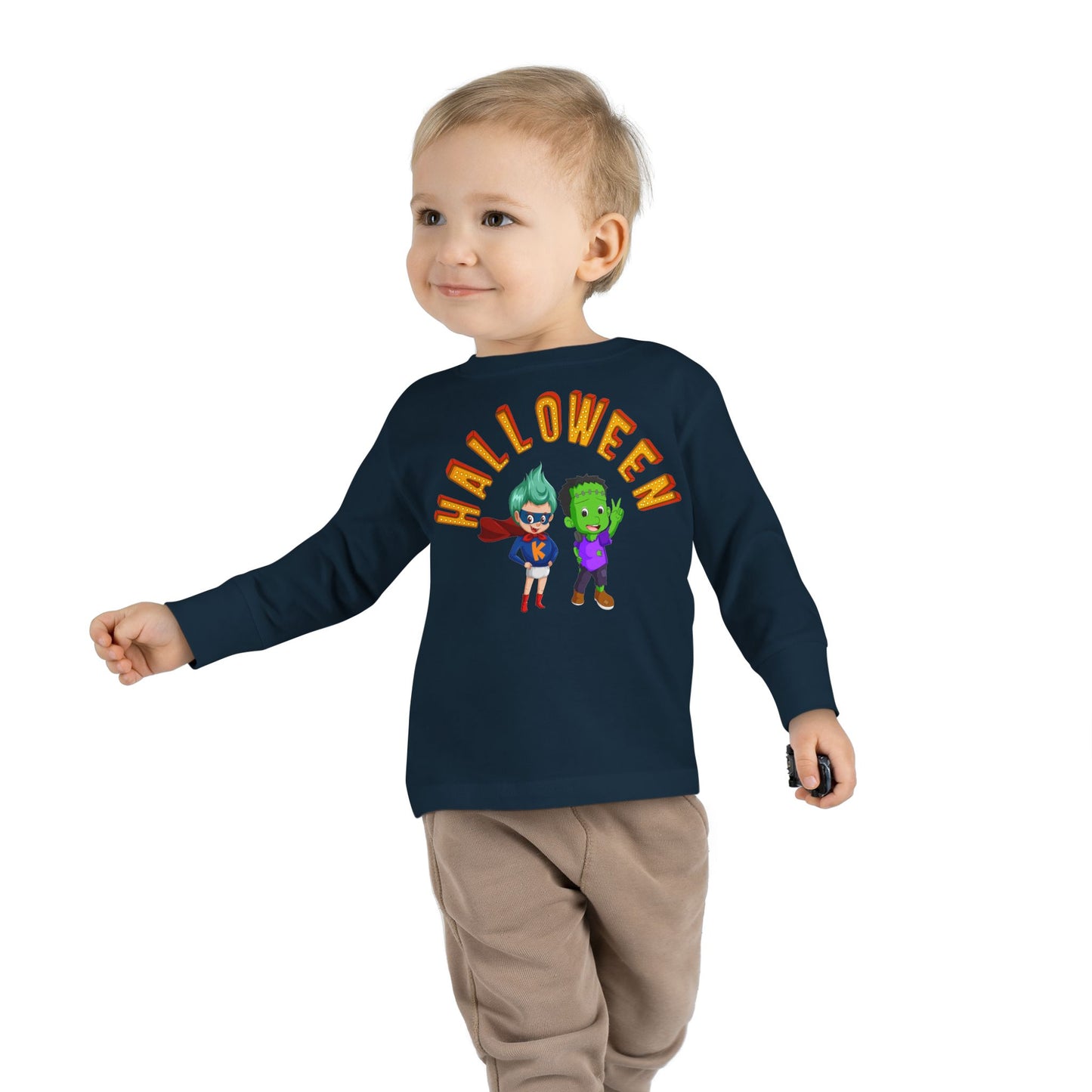 Toddler Long Sleeve Tee - Holloween with super kiddo