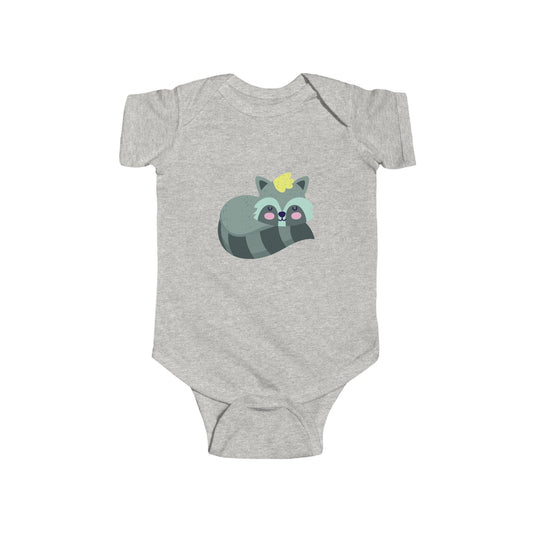 Infant Fine Jersey Bodysuit - Sleeping racoon Printify