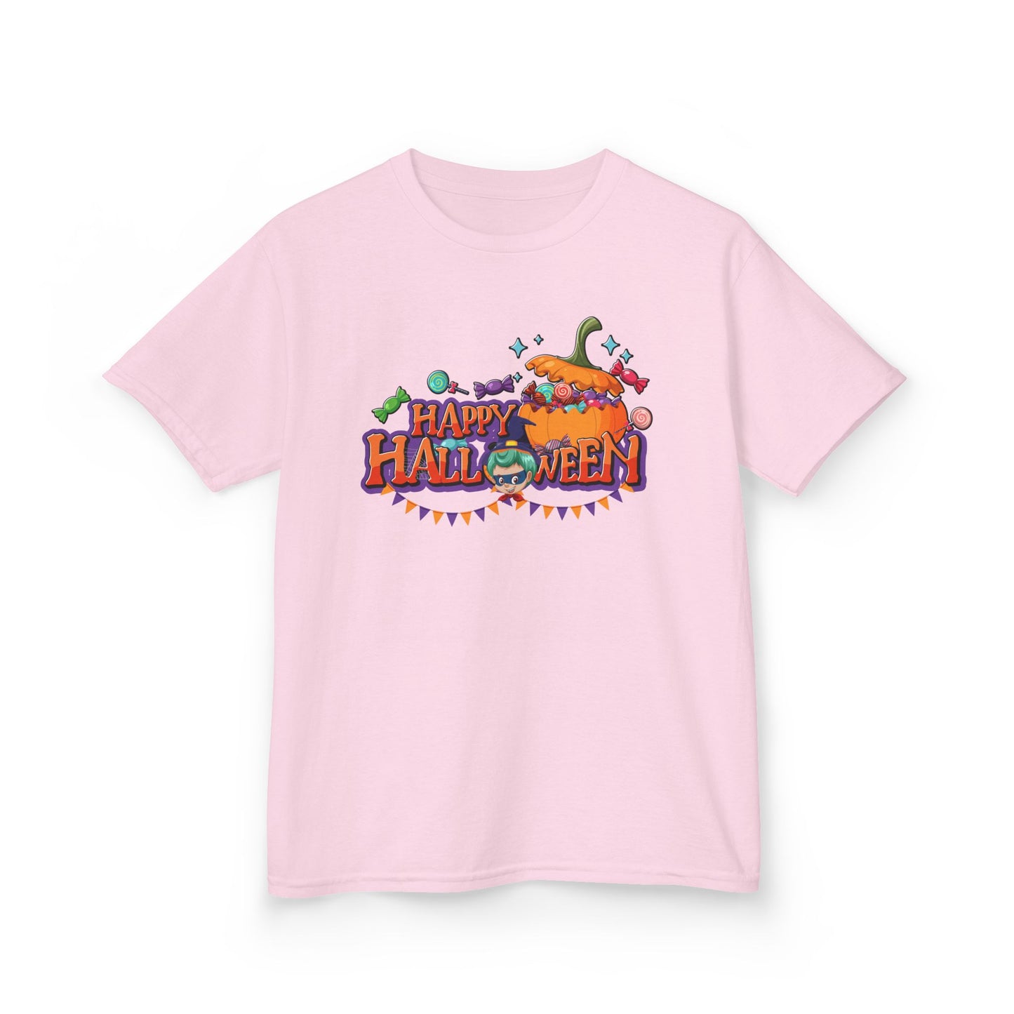 Kids Heavy Cotton™ Tee - Happy halloween banner