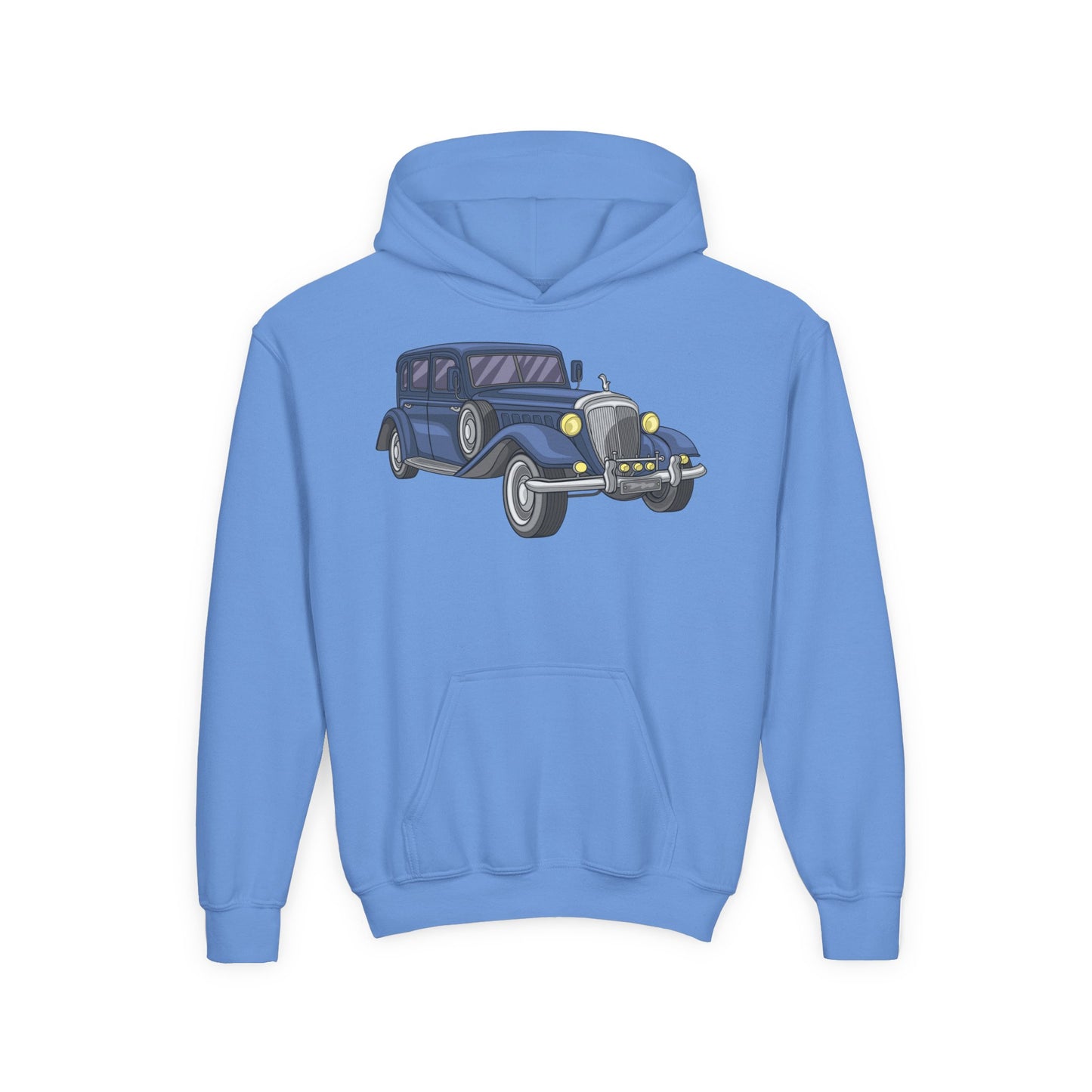Youth Heavy Blend Hooded Sweatshirt -  vintage retro car