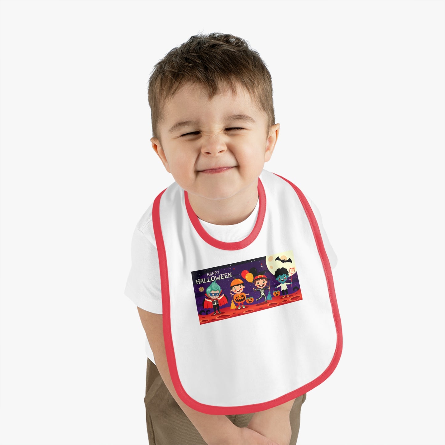 Baby Bib - Super kiddo with friends on holloween