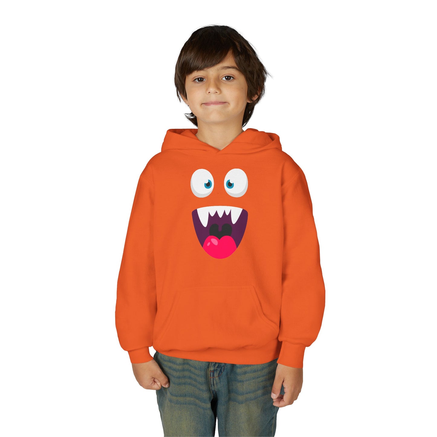 Youth Heavy Blend Hooded Sweatshirt -  Cute monsters face