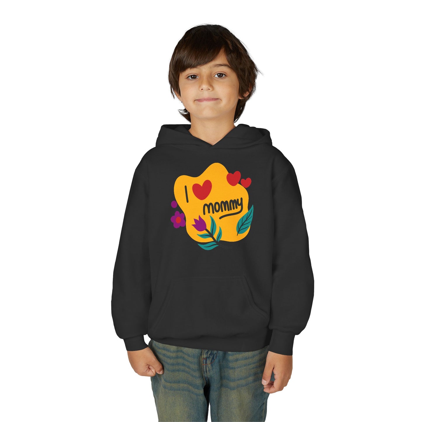 Youth Heavy Blend Hooded Sweatshirt - I love you mommy