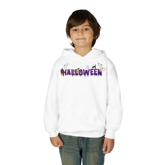 Youth Heavy Blend Hooded Sweatshirt - Holloween word