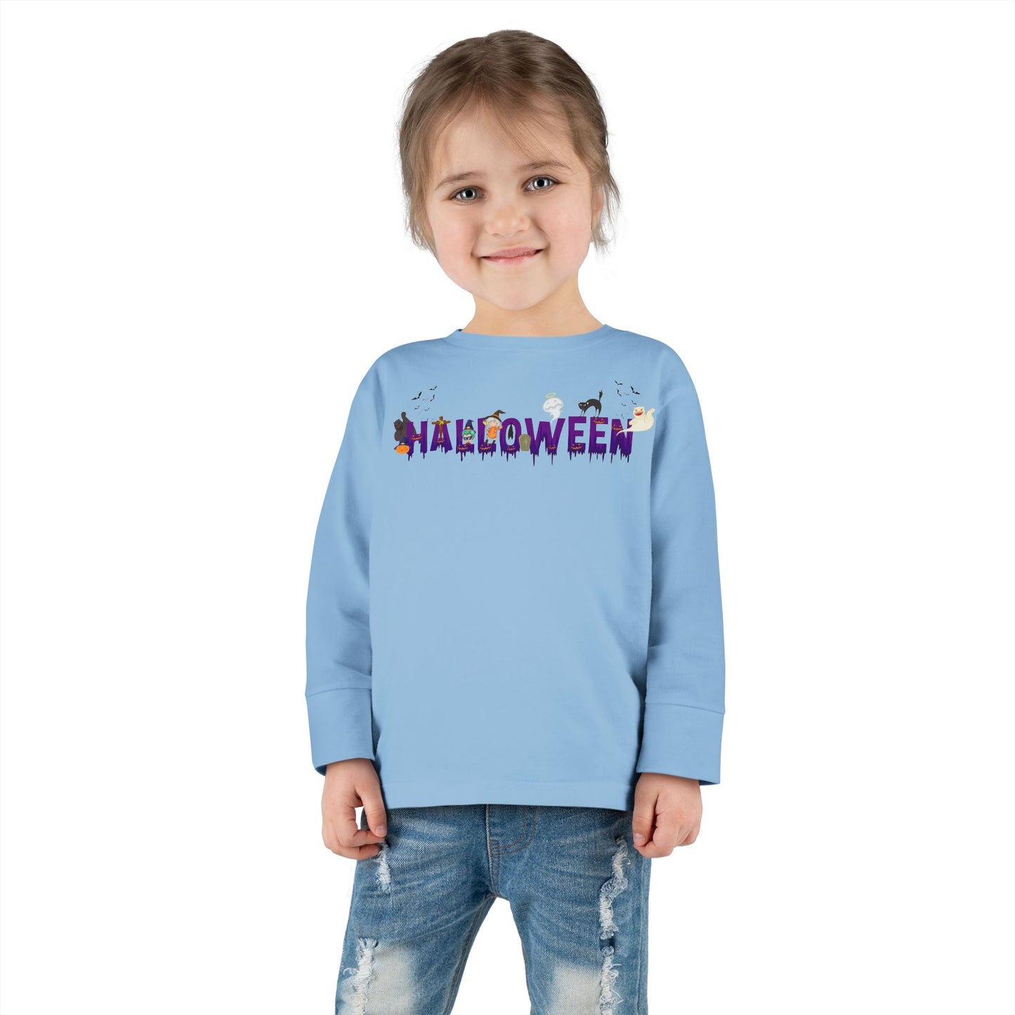 Toddler Long Sleeve Tee - Holloween word