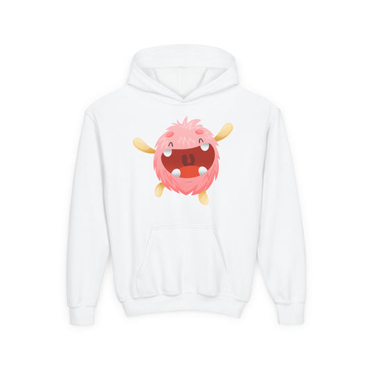 Youth Heavy Blend Hooded Sweatshirt - Baby pink monster