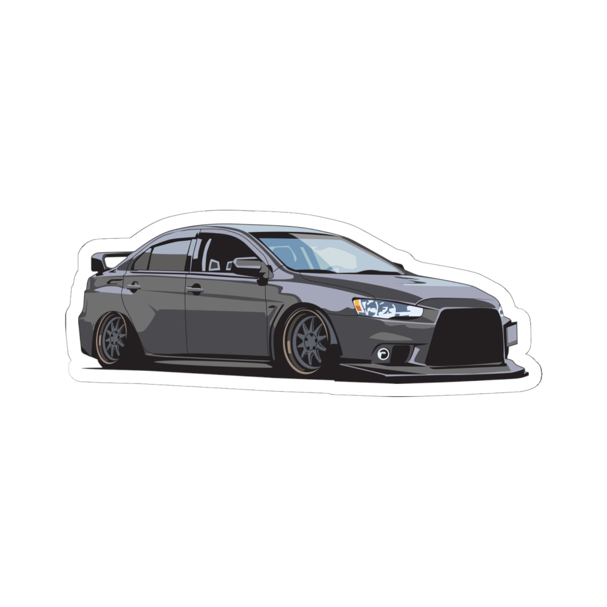 Kiss-Cut Stickers - Dark Gray sports car