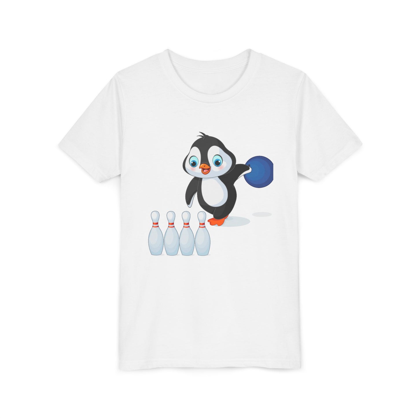 Adorable Penguin Bowling Youth Tee | Fun Kids Shirt, Playful Outfit, Birthday Gift, Sports Apparel, Cute Casual Wear