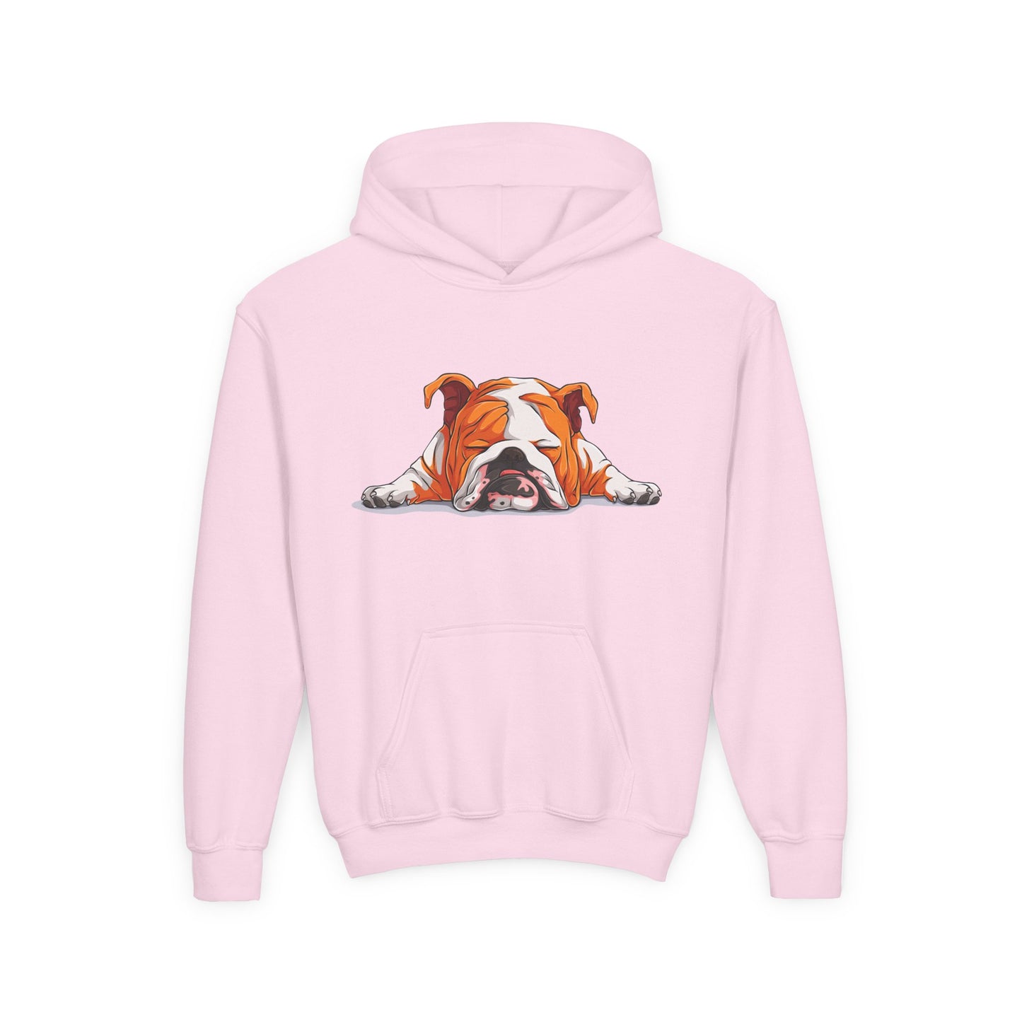 Youth Heavy Blend Hooded Sweatshirt -  Sleeping english bulldog