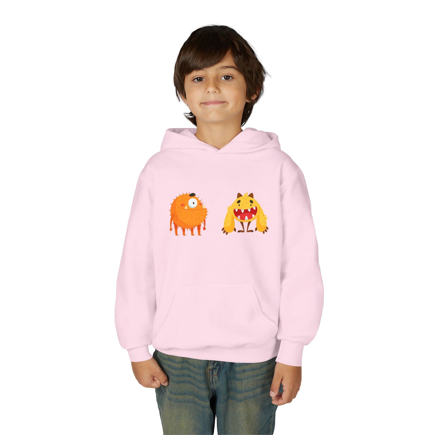 Youth Heavy Blend Hooded Sweatshirt - Toothy monsters.png