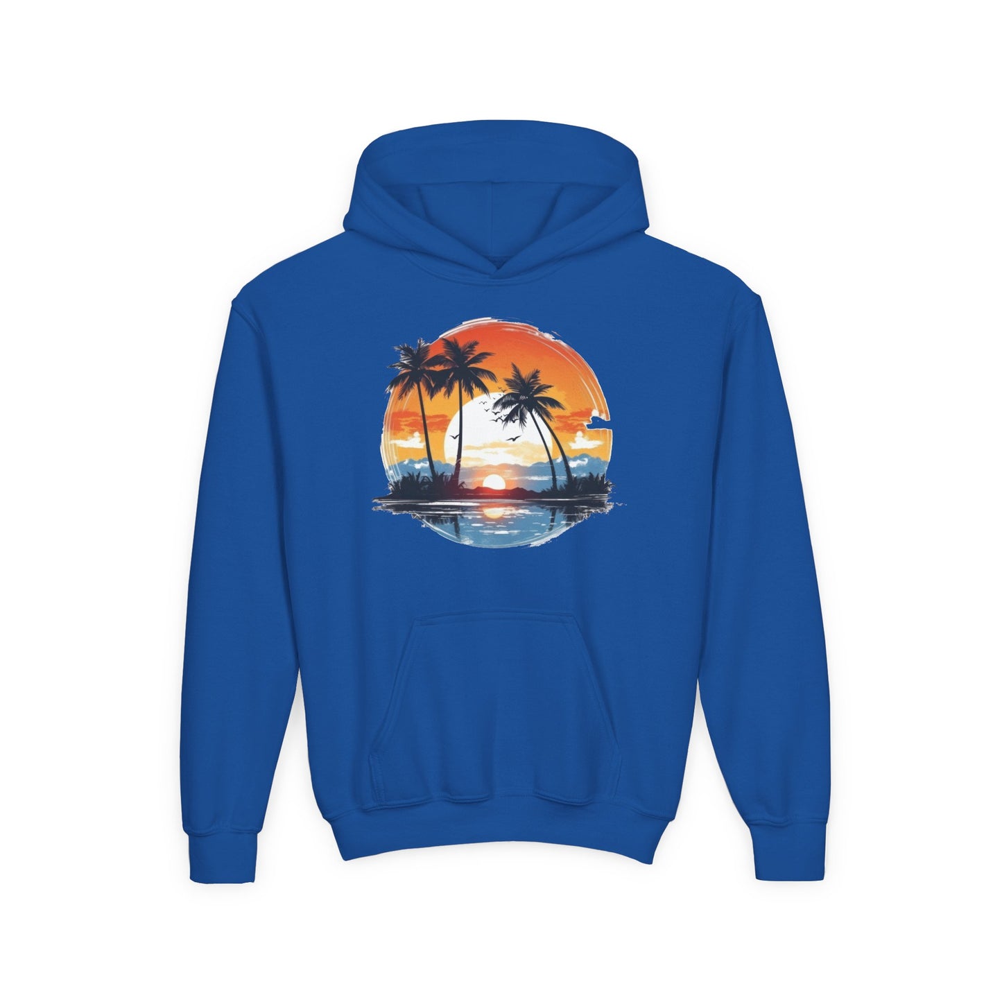 Youth Heavy Blend Hooded Sweatshirt - Tropical Sunset Beachwear