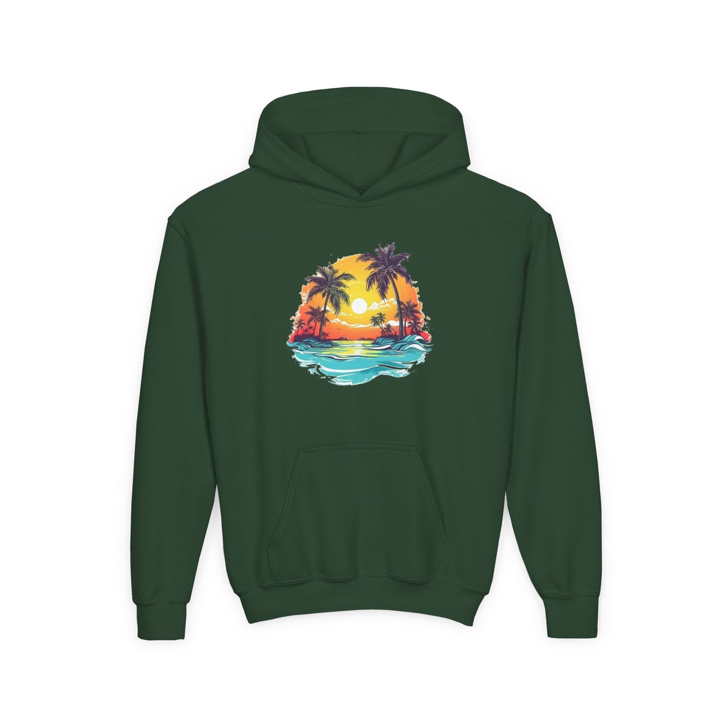 Youth Heavy Blend Hooded Sweatshirt - Summer tropical