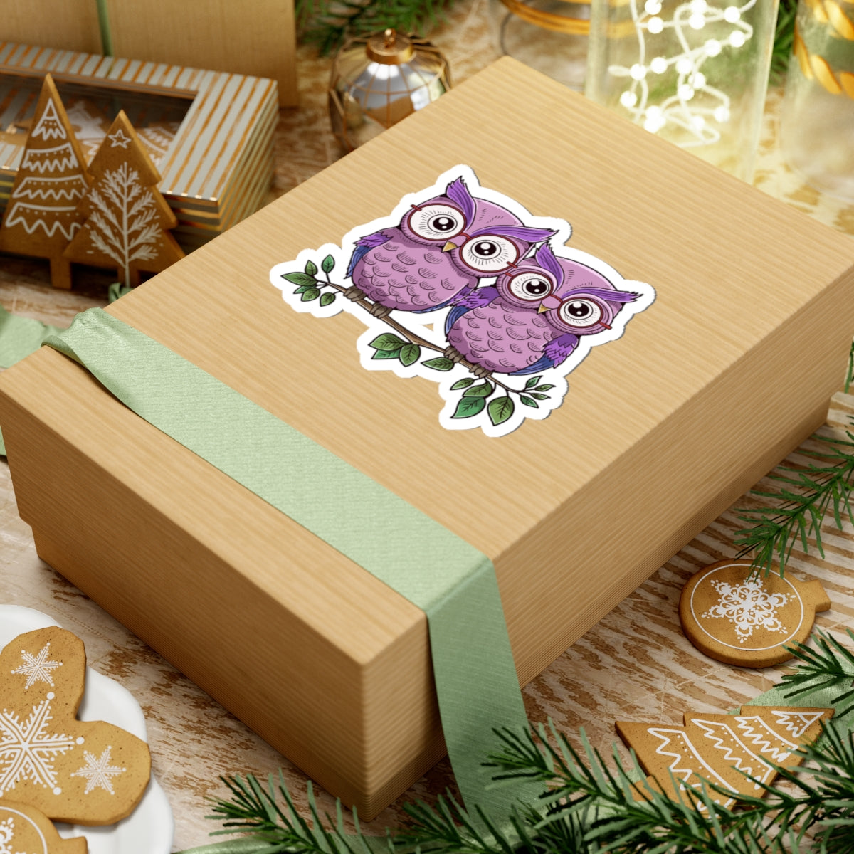 Kiss-Cut Stickers - Couple owl