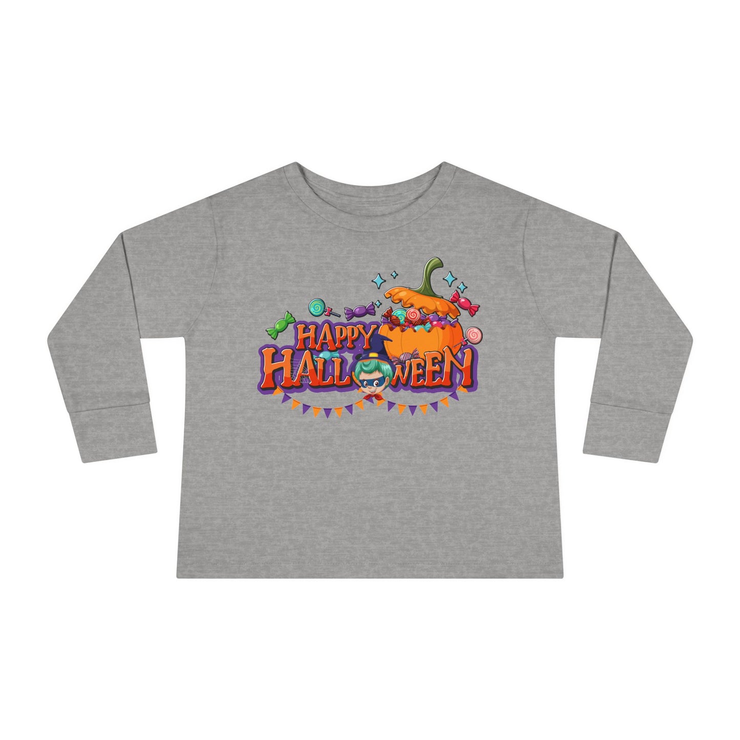 Toddler Long Sleeve Tee - Happy halloween banner