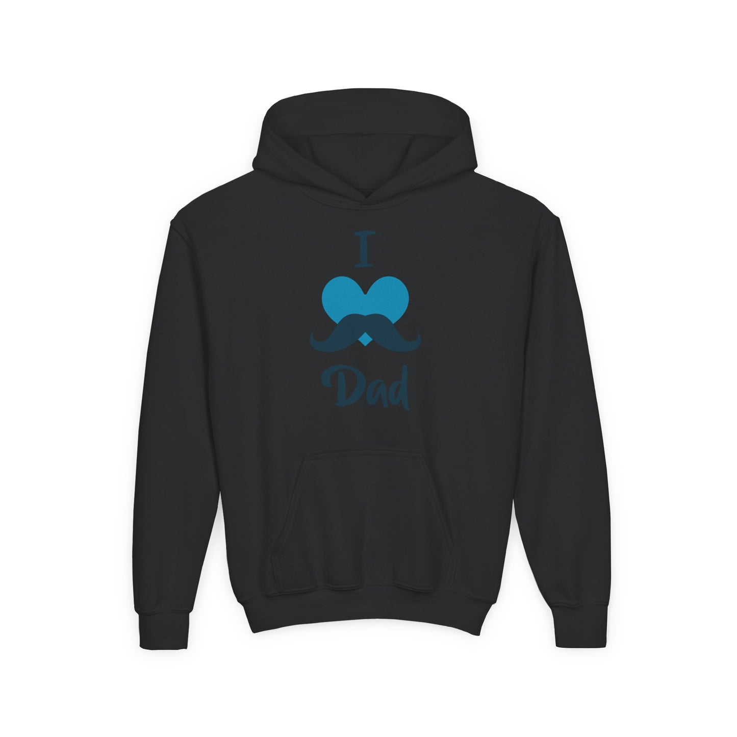 Youth Heavy Blend Hooded Sweatshirt -  I love dad - heart