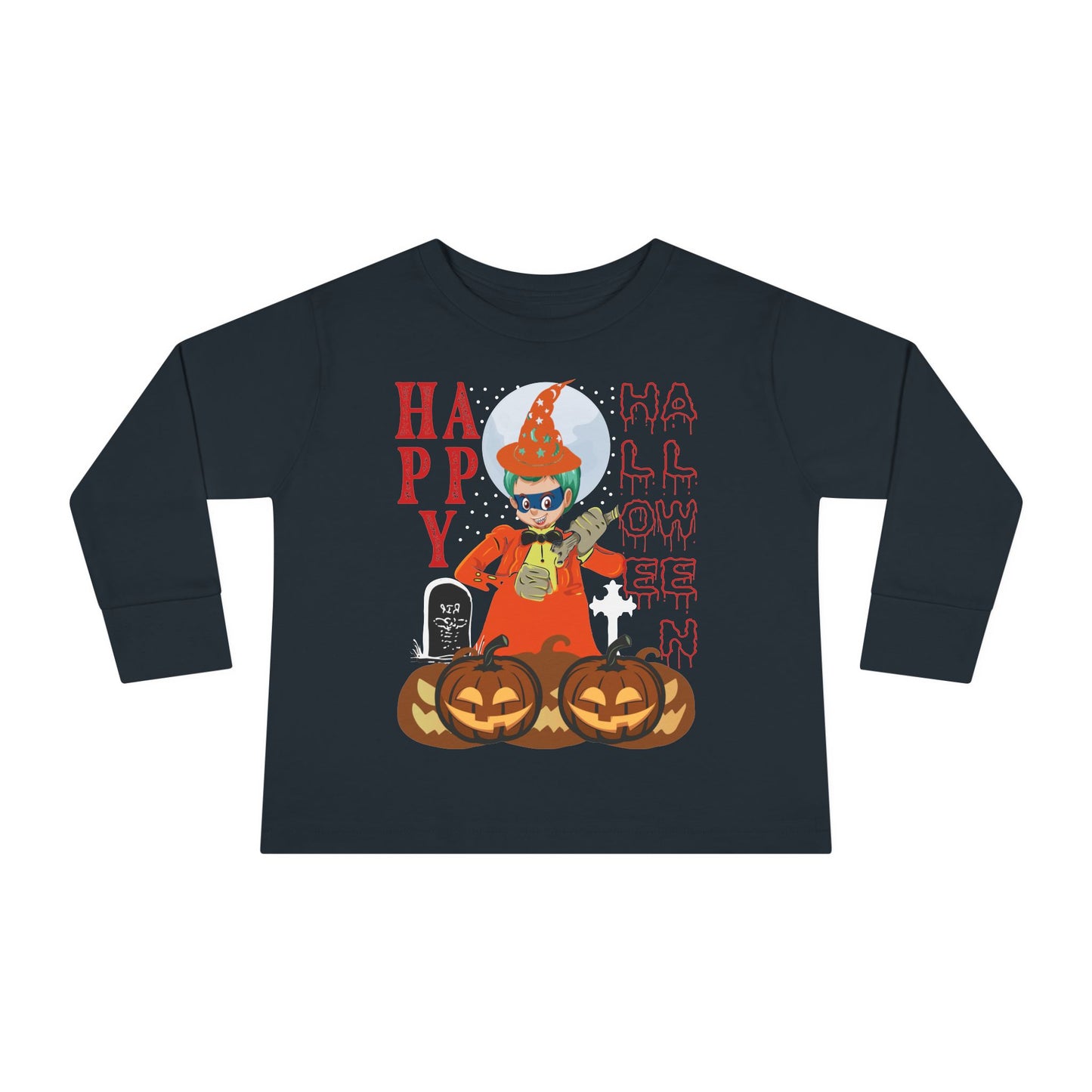 Toddler Long Sleeve Tee - Holloween design by super kiddo