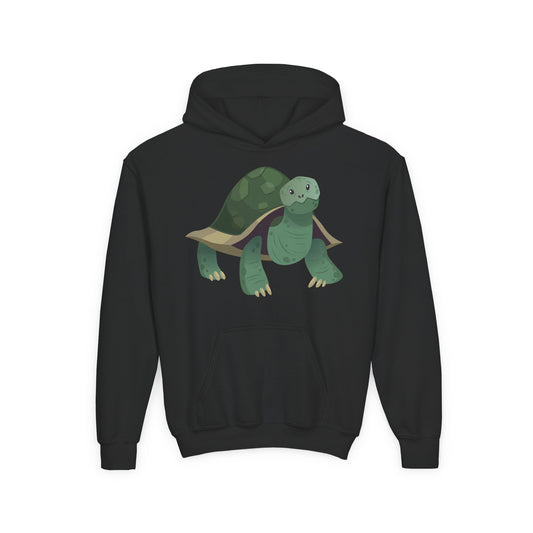 Youth hoodie with adorable turtle design Printify