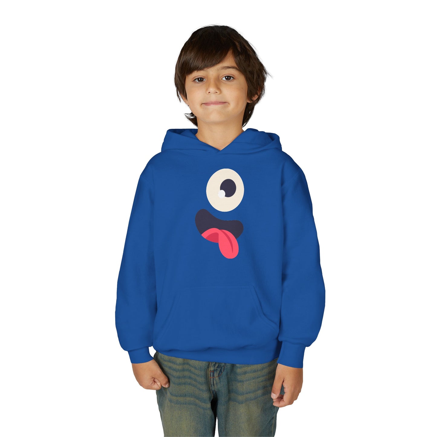 Youth Heavy Blend Hooded Sweatshirt - Monsters Eyes and tongue