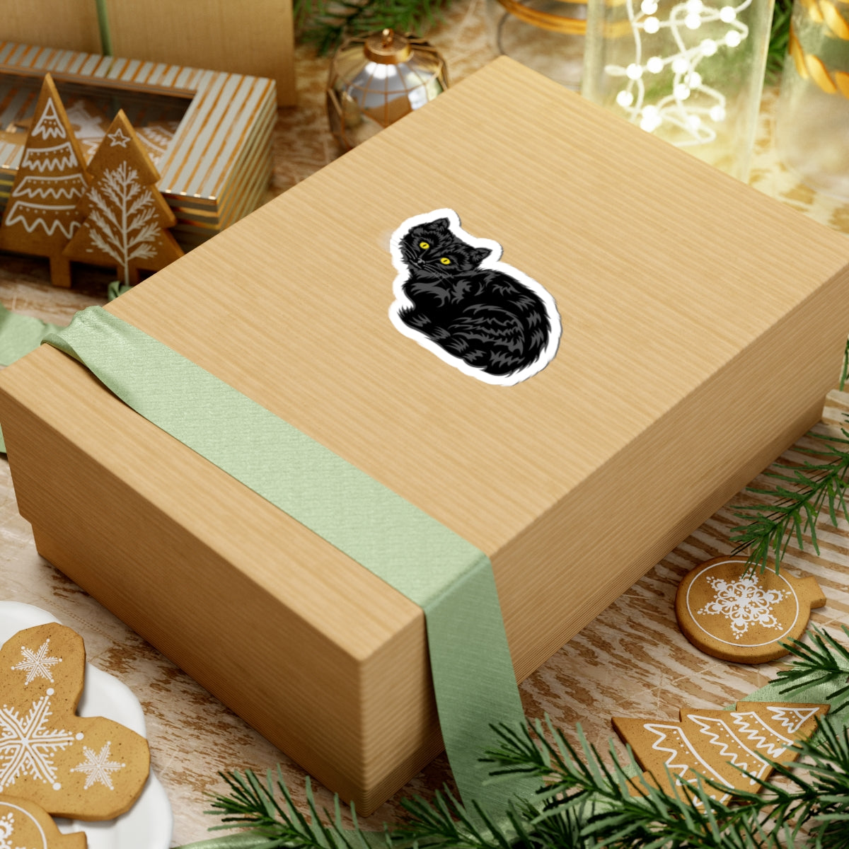 Kiss-Cut Stickers - Cute Black cat