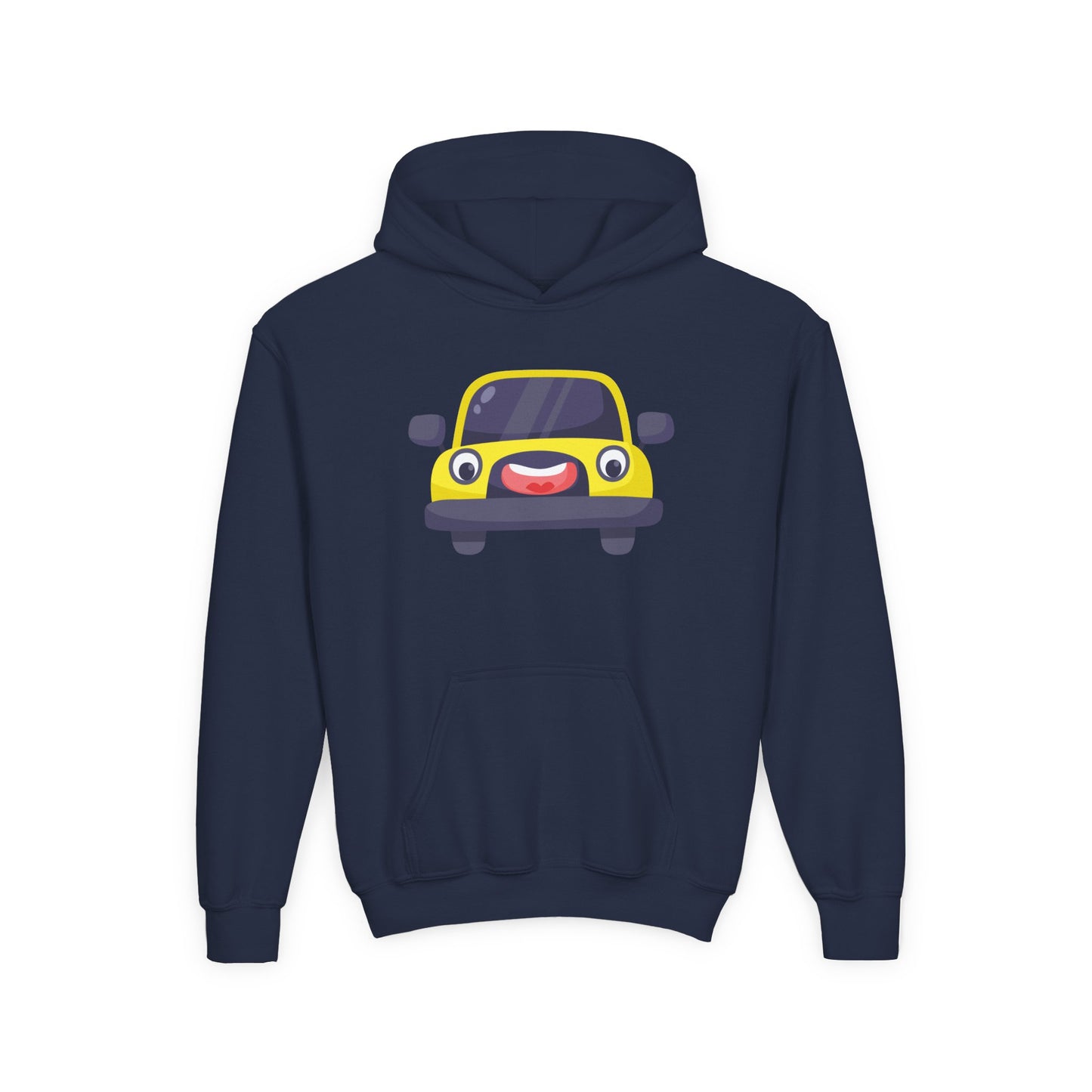 Youth Heavy Blend Hooded Sweatshirt - The yellow car