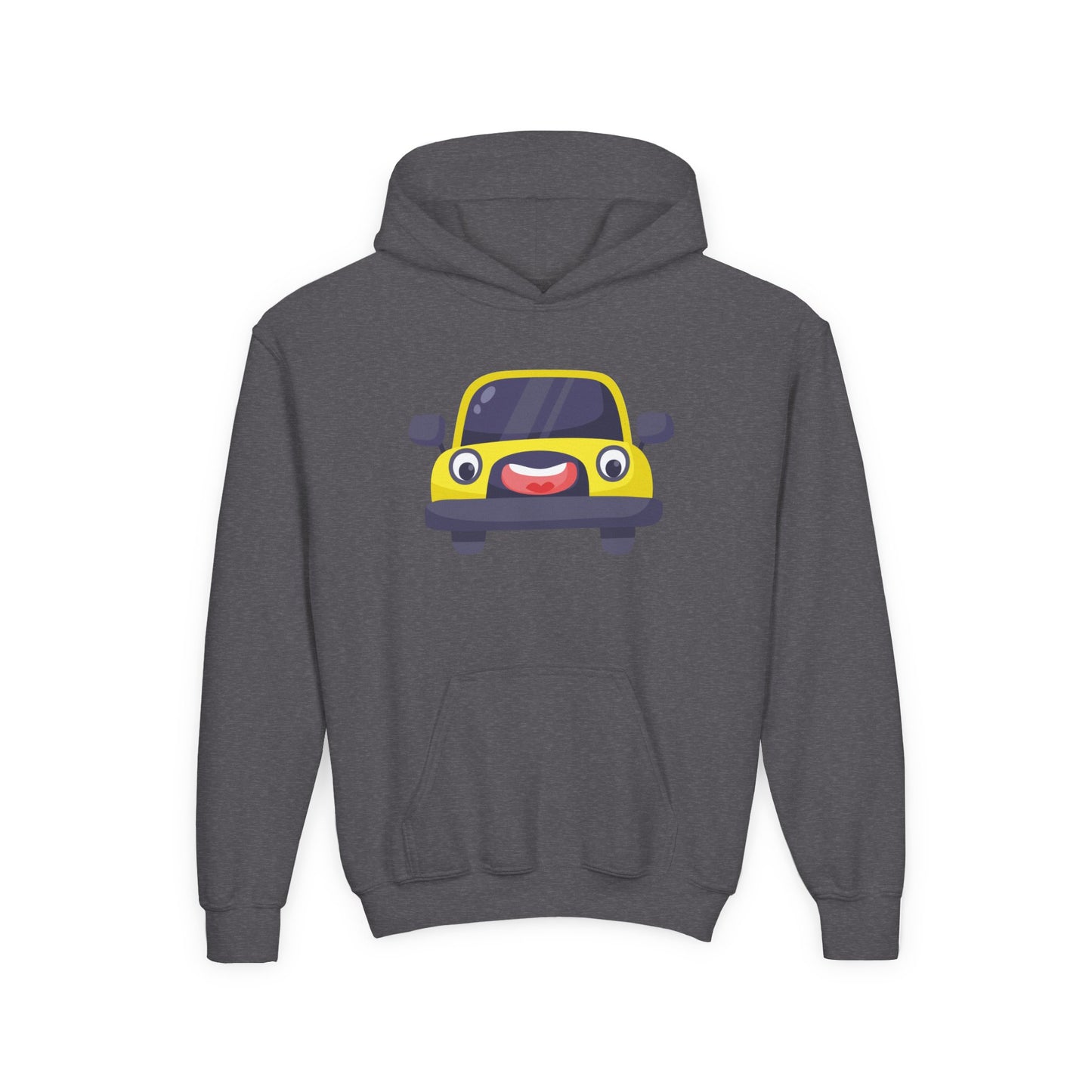 Youth Heavy Blend Hooded Sweatshirt - The yellow car