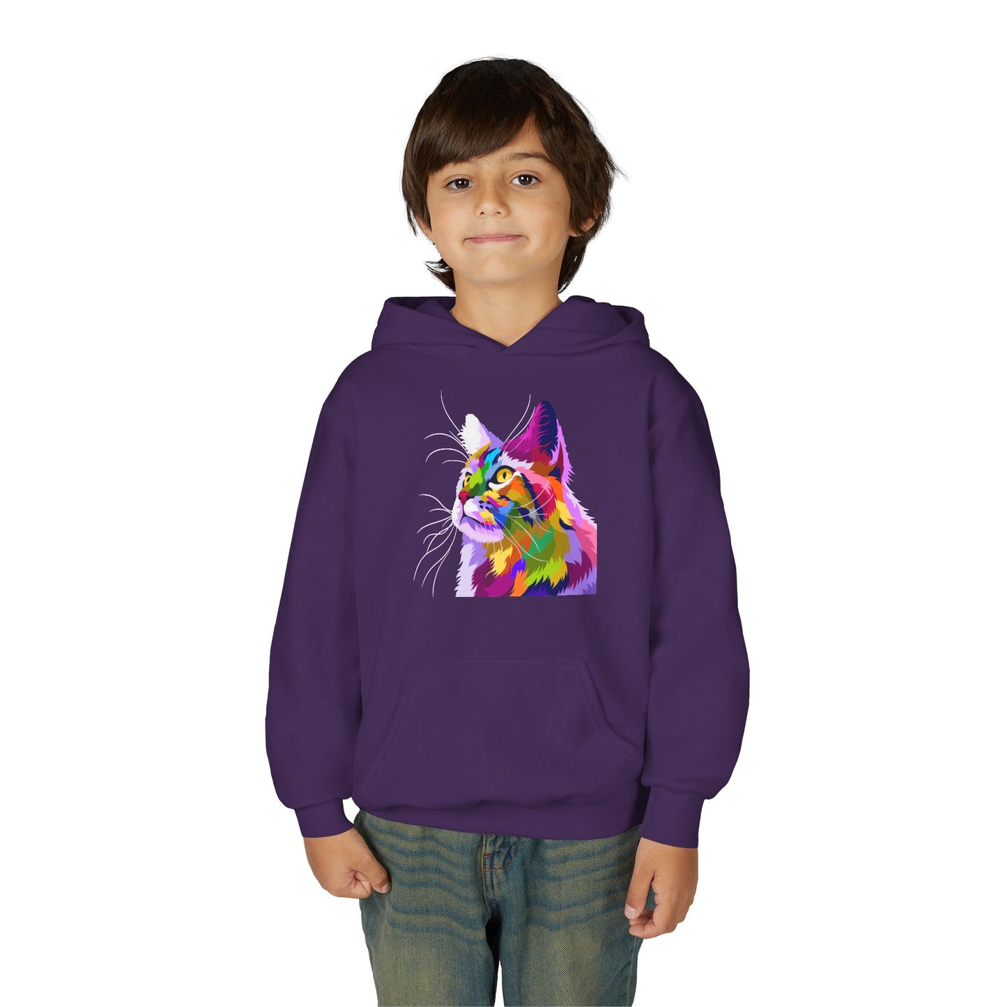 Youth Heavy Blend Hooded Sweatshirt - The cat