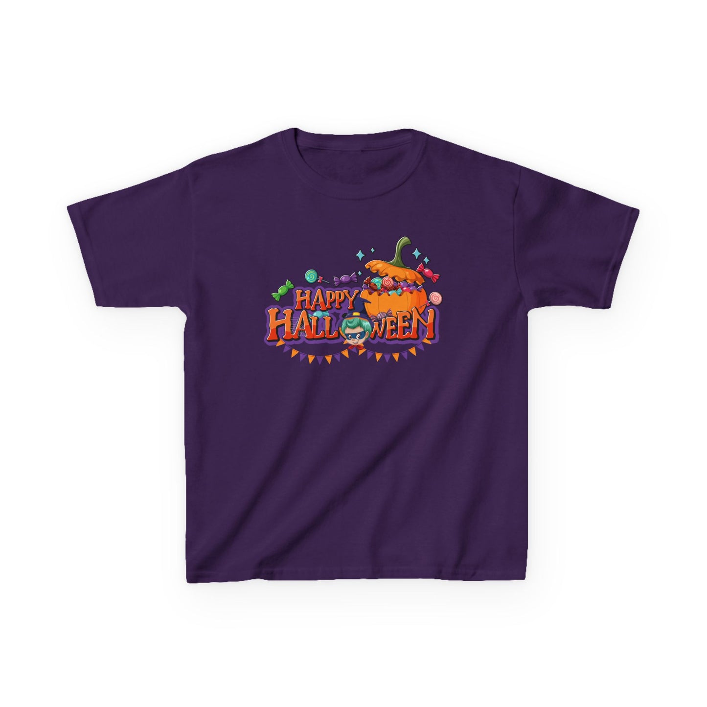 Kids Heavy Cotton™ Tee - Happy halloween banner